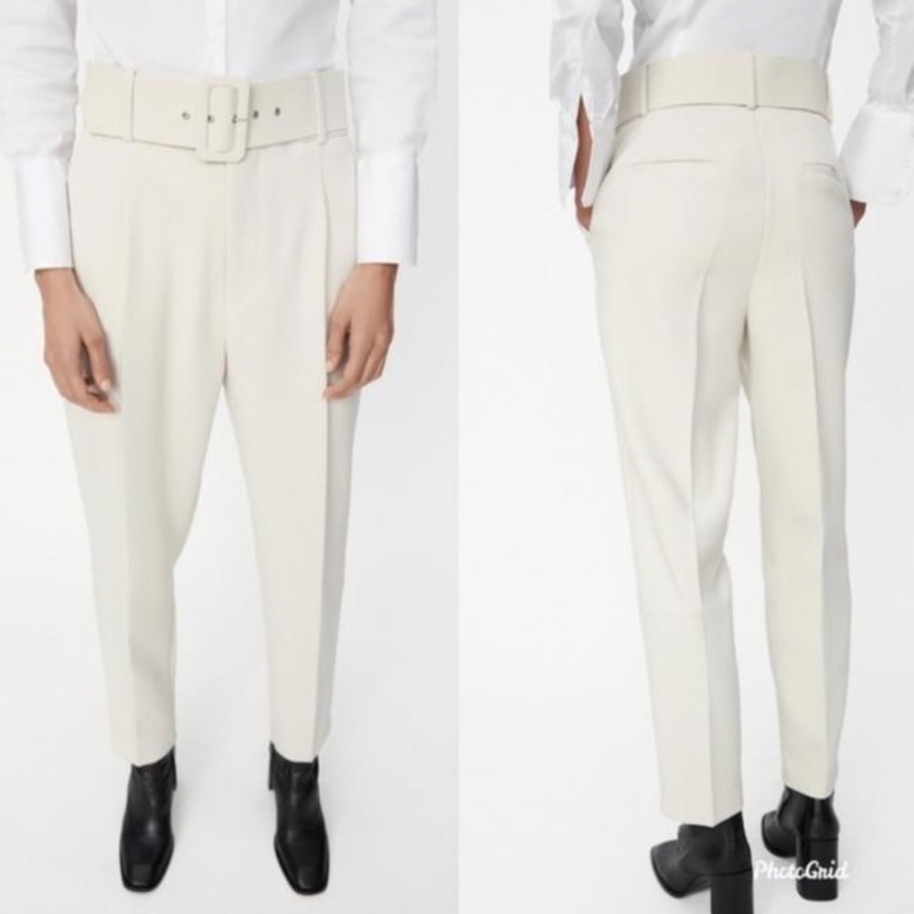 NWT ZARA HIGH WAISTED BELTED PANTS - Picture 8 of 8